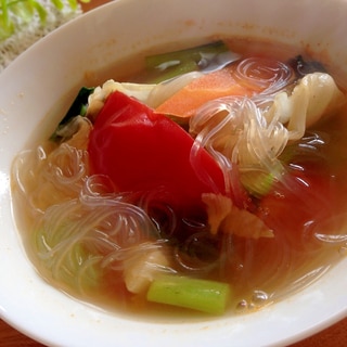 4色野菜の春雨スープ